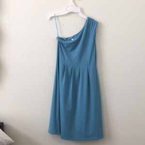 Blue one-shoulder dress